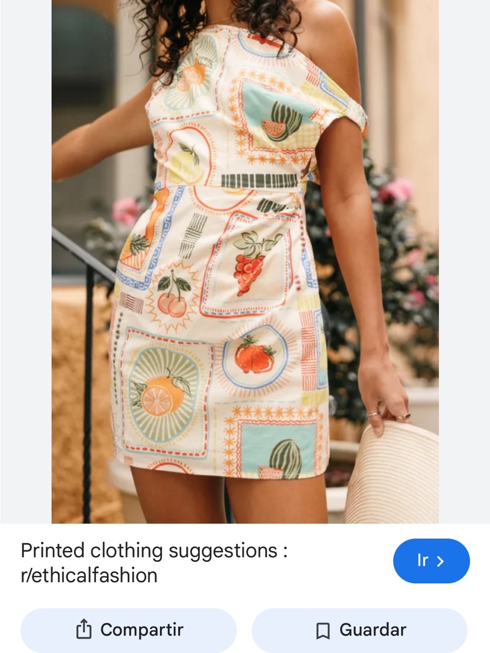 Run away Fruit-Print Mini Dress in Multi